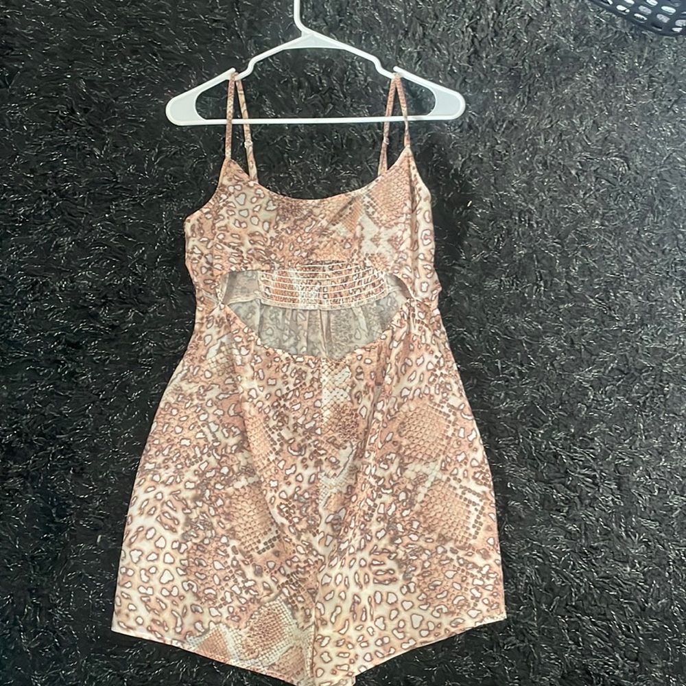 Leopard print beach romper